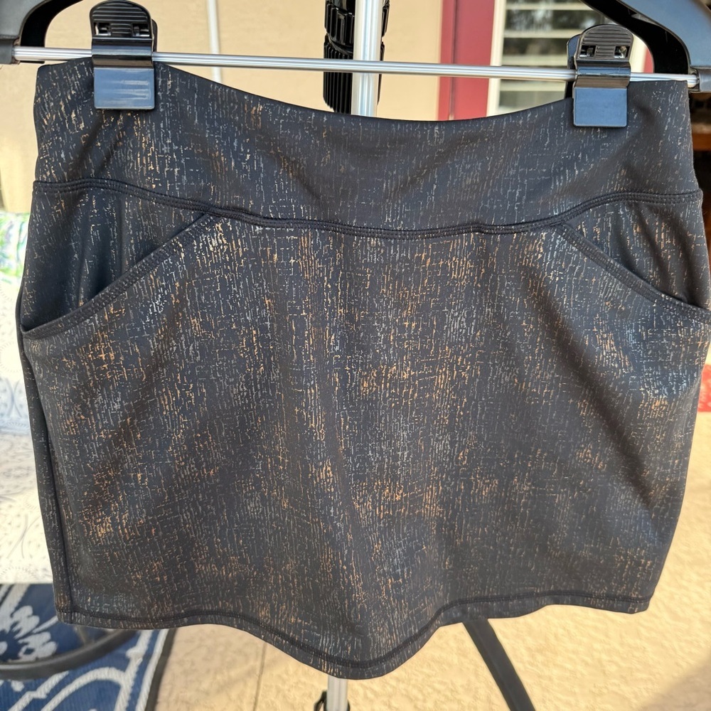 Lilly Pulitzer Sabbia Skort Black Metallic Textured Night Out Holiday Size M - Picture 5 of 8